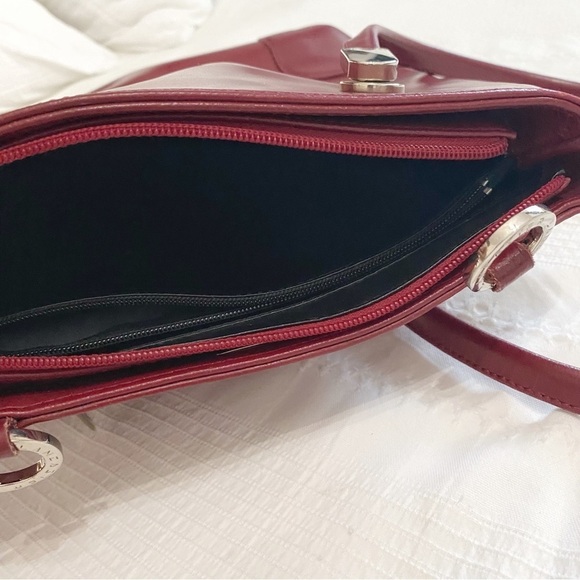 LANCASTER RED LEATHER BACKPACK SHOULDER BAG - OS - Picture 8 of 11